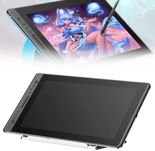 QIeAny Tableta De Dibujo Totalmente Laminada con Pantalla SRGB Al 120%, Lápiz Sin Espacio Entre Páginas, 15.6 Pulgadas + Resolución De Lectura Y Escritura De 5080 + Sensor De Inclinación,Metallic