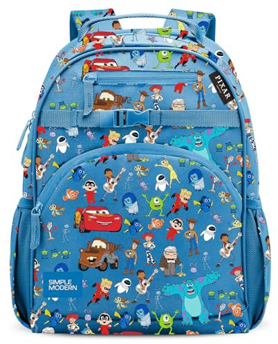 Simple Modern Large Disney Pixar Kids Backpack for School Girls and Boys | Elementary Backpack for Teen | Fletcher Collection | Kids - 16 tall | Pixar Mashup on Blue