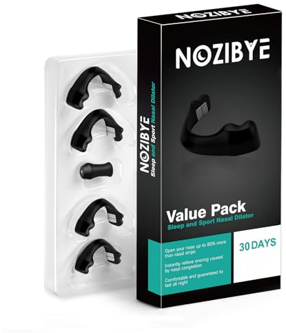Nozibye Magnetic Nose Strip, Value Pack (30 Pairs, Black), for 30 Days - Anti Snoring Magnetic Nasal Strips, Boost Oxygen & Improve Sleep