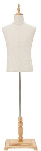 KOIAMVZW Männliche Schaufensterpuppen-Büsten, Torso-Körper, armlos, mit Holzständer, Bekleidungsgeschäft, realistische Anzeige, höhenverstellbar, 3 Stile optional (Farbe: Stil 2) Decoration