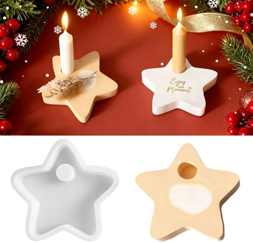 CHIHOLEN Stampi in silicone a forma di stella, a forma di stella, in silicone, per decorazioni natalizie fai da te