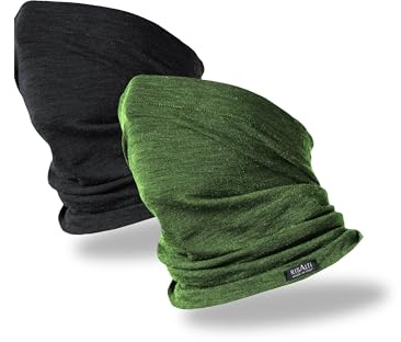 Risalti Schlauchschal Herren Damen in Merino Wolle Bipack – Schlauchschal Merino Seamless, Thermischer Halswärmer Winter, Atmungsaktiv, Ski, Snowboard, Laufen, Motorrad – Made in Italy