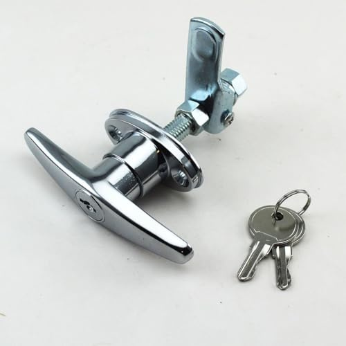 Kivivaka Kit de serrure en T en alliage de zinc avec bouchon de camion, coque de camping-car et garage pour porte, fixation sécurisée pour camping-car, argent, 98 x 96 mm