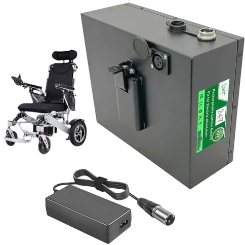 ZXLLAFT 24 Volt Electric Wheelchair Battery Lithium Battery 20Ah Mobility Scooters Batteries Replacement Batteries with Charger, Sealing Cover and Buckle,24V12Ah