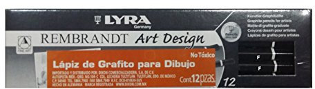 Lyra 1110110 Rembrandt Art Design Graphitstifte Härtegrad F ,Packung mit 12 Stück