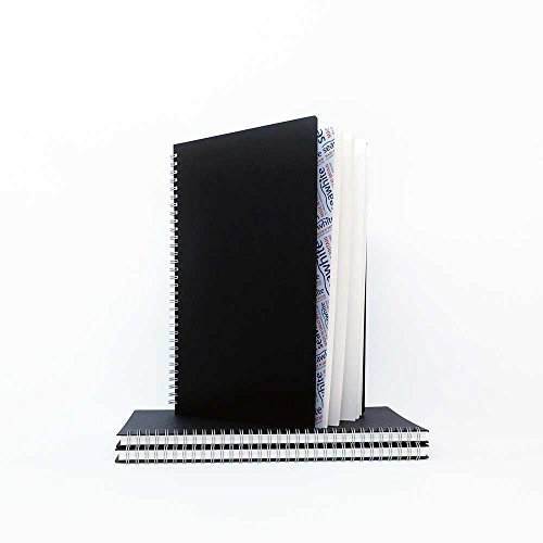 Gateway SEAWHITE Skizzenbuch, Euro-Spiralbindung, Hardcover, 160 g/m², Hochformat, A3, 297 x 420 mm, Schwarz