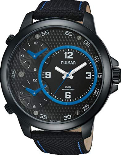 Pulsar Herren-Armbanduhr XL X Analog Quarz Leder PX8009X1