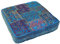 GURU SHOP Orientalisches Eckiges Patchwork Kissen 40 cm, Sitzkissen, Bodenkissen mit Baumwollfüllung - Blau, Synthetisch, Zierkissen, Dekokissen, Sofakissen
