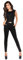 KouCla Eleganter Overall mit Rückenschlitz und goldener Schnalle K6721, in verschiedenen Farben und Größen, Schwarz , XL