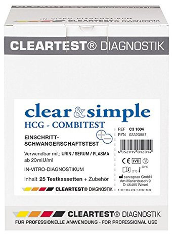 Clear & Simple 03320857 HCG Combi Schwangerschaftstest (25-er Pack)