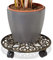Relaxdays Carrello Portavasi Rotondo, Ø 33,5 cm, Sottovaso in Metallo, 4 Ruote, Design Antico, Resistente, Bronzo