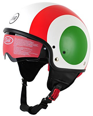 BHR Motorrad Helm 802 Demi-Typ mit Visier Versenkbare,Italien, L (58 cm)