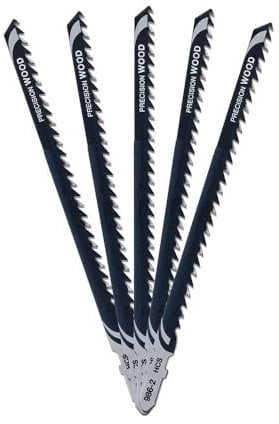 Dewalt HCS Stichsägeblatt DT2076 (152mm Gesamtlänge, 116mm Arbeitslänge, max. Schnitttiefe: 100mm, für schnelle, extra gerade und winkelgenaue Schnitte in Holz, Span-, Tischler, Faserplatten) 5 Stück