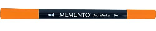 Tsukineko Memento Dual Tip Art Markers Red, Morocco, Vibrant Colouring Pen for Artists, Archival, Water-resistant, for Stamping, Calligraphy, Water Colouring, Embossing, and Mixed Media