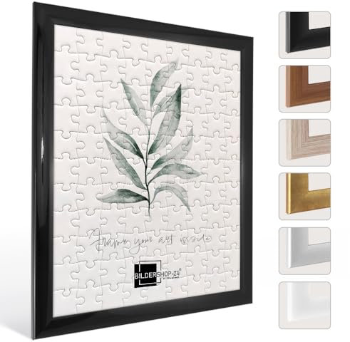 Bildershop-24 Puzzlerahmen Bilderrahmen Valencia 60X85cm Schwarz (Glanz) für ca. 1500-2000 Teile