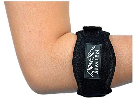 SIMIEN Tennis Elbow Brace (2-Count), Tennis & Golfer's Elbow Pain Relief with Compression Pad, Wrist Sweatband and E-Book