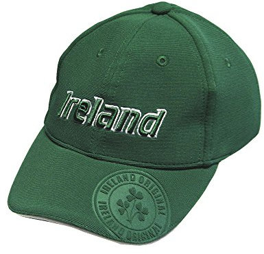 Modisch Baseball Cap mit Irland Text, Kleeblatt Design | Sportlich Flaschengrün Baseballkappe Verstellbarer Riemen für Jungen Mädchen Kinder