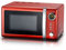 MELISSA 16330109 Classico Mikrowelle Mikrowellenofen Retro-Design Metall-Gehäuse, 20 Liter Garraum, 700 Watt Mikrowellenleistung, Timer, 5 Leistungsstufen, Rot Metallic, 25, 6 x 45, 1 x 32, 7 cm