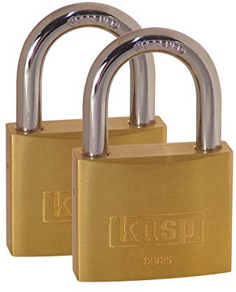 Kasp K12025D2 Lucchetto, pacco doppio ottone, 25 mm, serie 120 con la stessa chiusura, oro