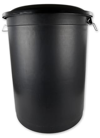 PAMEX Cubo de basura con tapadera. Capacidad 100 Litros. Especial exterior (Negro)