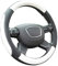 Finoki Auto Universal Anti Rutsch Atmungsaktive Lenkradhülle Lenkradbezug Lenkradschoner aus Mikrofaser-Leder(36-38cm) (Weiß)