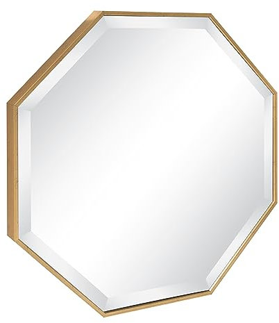 Kate and Laurel Rhodes - Espejo de pared octogonal moderno, dorado, 25 x 25 pulgadas