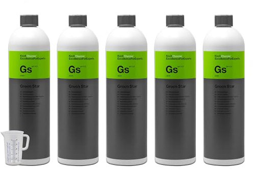 Detailmate Set - 5 x Koch Chemie Green Star Universalreiniger 1L + Skalierter Messbecher 50 ml