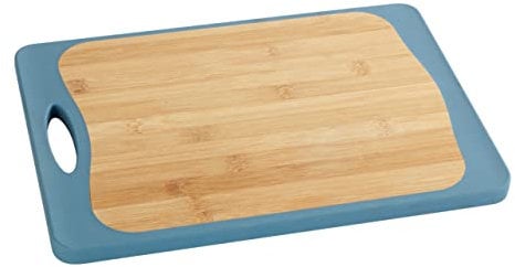 WENKO Schneidebrett Kombi M - Küchenbrett, Schneidbrett mit Saftrille und Griff, antibakteriell, Polypropylen, 28.5 x 1.5 x 20 cm, Weiß