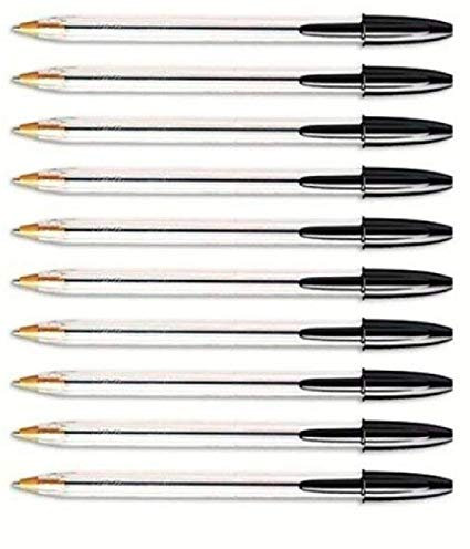 100 bolígrafos Bic Cristal de tamaño mediano de 1,0 mm, color negro