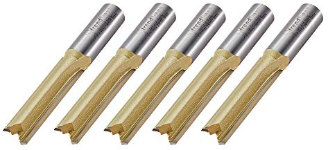 Trend Straight Two Flute Worktop Router Cutter, 1/2 Inch Shank, 12.7mm Cut Diameter & 50mm Cut Length, Tungsten Carbide Tipped, 5 Pack, BR01/5 | Ideal For Worktop Cutting With 12.7mm Cut Diameter, 50mm Cut Length And Tungsten Carbide Tips, 5 Pack, BR01/5