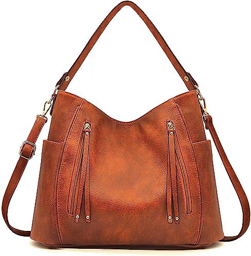 BestoU Handtasche Damen Gross Leder Groß Shopper Tasche Umhängetasche Schultertasche Tragetasche Henkeltasche Elegant Damen (Braun)