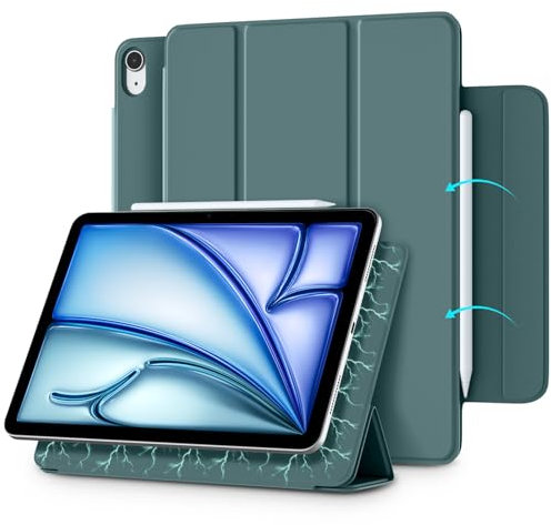 Vobafe Magnetische Hülle für iPad Air 11 Zoll 2025 2024 M3 M2/Air 5 4 Generation(2022/2020, 10,9 Zoll,5./4.)/iPad Pro 11 2018, Magnetischer Faltverschluss-Kiefern Grün