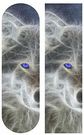 BEUSS Kunst Wolf Muster Skateboard Griptape Rutschfest Selbstklebend Longboard Griptapes Aufkleber Griffband(84 * 23cm 1pcs)