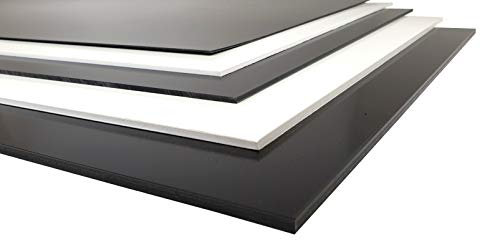 Plaque en polystyrène en plastique de 1 à 6 mm - Blanc/noir - Divers formats (2000 x 1000 x 3 mm, noir)