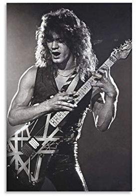 LOPOA Eddie Van Halen Tapping Leinwand Kunst Poster und Wandkunst Bilddruck Moderne Familienzimmer Dekor Poster 08x12inch(20x30cm)