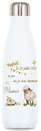 SB38 Bouteille isotherme Le jour où je suis devenue Maman personnalisée avec le prénom de votre choix
