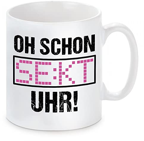 Tasse mit Motiv - OH! SCHON SEKT UHR