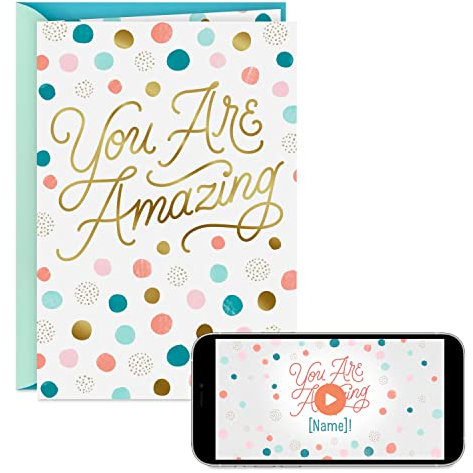 Hallmark Personalisierte Video-Geburtstagskarte, You Are Amazing (Record Your Own Video Greeting)