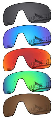 Well-aimed Verres de rechange compatibles avec les lunettes de soleil Oakley Sutro Lite OO9463 - Value Pack 502, noir + bleu iridium + rouge iridium + vert iridium + marron, Taille unique