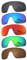 Well-aimed Verres de rechange compatibles avec les lunettes de soleil Oakley Sutro Lite OO9463 - Value Pack 502, noir + bleu iridium + rouge iridium + vert iridium + marron, Taille unique