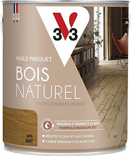 V33 Huile parquet bois naturel, Miel Mat 2,5L