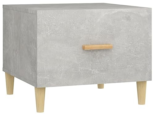 vidaXL Couchtisch mit Stauraum Beistelltisch Wohnzimmertisch Kaffeetisch Sofatisch Teetisch Tisch Wohnzimmer Betongrau 50x50x40 m Holzwerkstoff