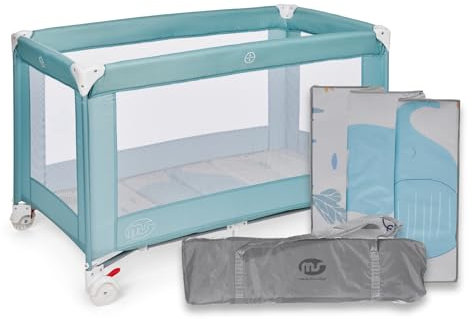 ms BabyWorld – Basic – Cuna de Viaje para niños | 120x60 cm | Desde 0+ Meses hasta 15 kg | Colchón y Bolsa Transporte Incluidos | Plegado y Montaje Fácil | Estructura Ligera y Estable