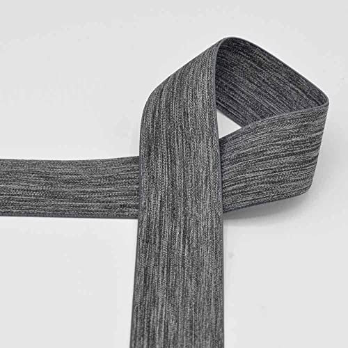 Elastic-Bund, Gummibund, Gummiband, 40 mm breit - 3 Meter, Dunkelgrau Melange