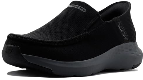 Skechers Men's Parson Ralven Slip-On Sneakers, Black Mesh, 13 UK