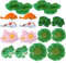 UPKOCH 1 Ensemble Ornements en Verre Miniatures Plantes Artificielles D'Extérieur Petit Terrarium Miniature Grenouille Statue Décor De Jardin Miniature Nénuphars Ornement Faux Nénuphar