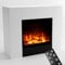 GLOW FIRE Elektrokamin mit Heizung und Kaminfeuer (Standkamin METIS) - elektrischer Kamin mit LED-Feuer in 3 Farben, Heizlüfter, Holz-Deko & Fernbedienung, 98x82x35 cm, Weiß