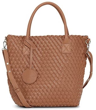 Ilse Jacobsen HORNBAEK BAG08TOTE Gewebte Tasche, Burnt Caramel/Metallic Brown, Einheitsgröße