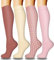 DRESHOW 4 Paires Chaussettes de Compression pour Femmes & Hommes Circulation pour Athlétisme,Course,Cyclisme,Voyage