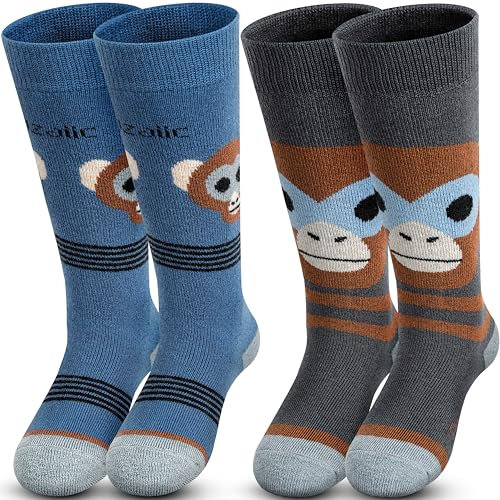 Ozaiic Merino Wolle Skisocken Kinder, Thermosocken Warme Wintersocken für Mädchen & Jungen, Dicke Sportsocken Kniestrümpfe Skistrümpfe zum Skifahren und Snowboarden